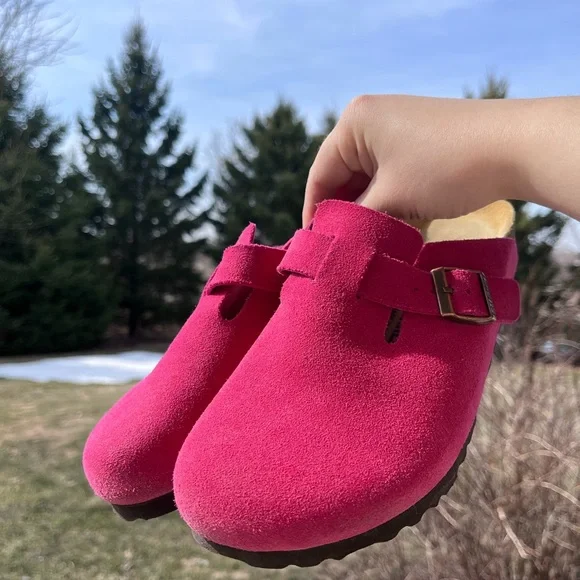 Birkenstock Boston fuchsia hot pink soft foot bed clog mules 38 7.5 shoes - Picture 3 of 11